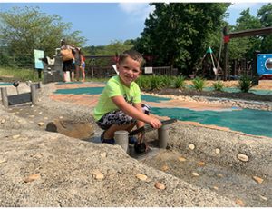 Playing at Chesapeake Sensory Plaza