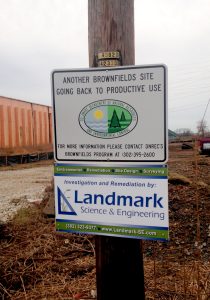 DNREC Brownfield Sign at Terminal Ave