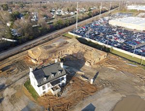 Aerial image of construction