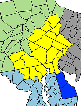 Map of Bog Turtle Region