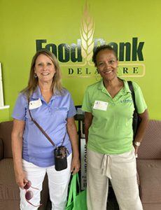 Janet and Nina at Food Bank of Delaware Newark Campsu