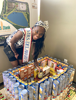 Mrs. Delaware fills the FBD building with food